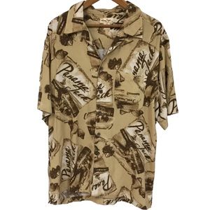 PANAMA JACK sz Large Shirt Buried Treasure Rum Casual Short Sleeves Brown Tan